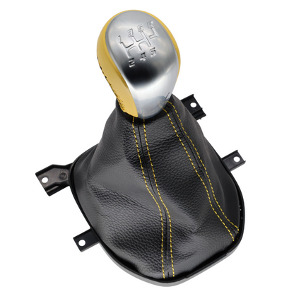 Holden VE Commodore V8 six-speed yellow gear shift knob and boot